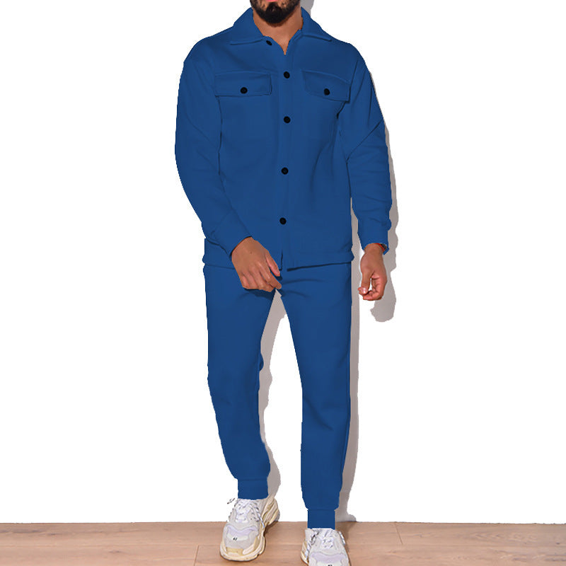 Mens Casual Shirt And Jogger Set Street Wave Comfortable Weekend Outfit For Men Everyday Comfort