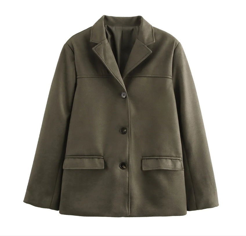 Womens Transitional Jacket Street-wave Chic Suede Look Coat For Women Must-Have Today