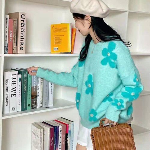 Streetwave Women's Soft Knit Sweater With Floral Applique Design For Everyday Comfort