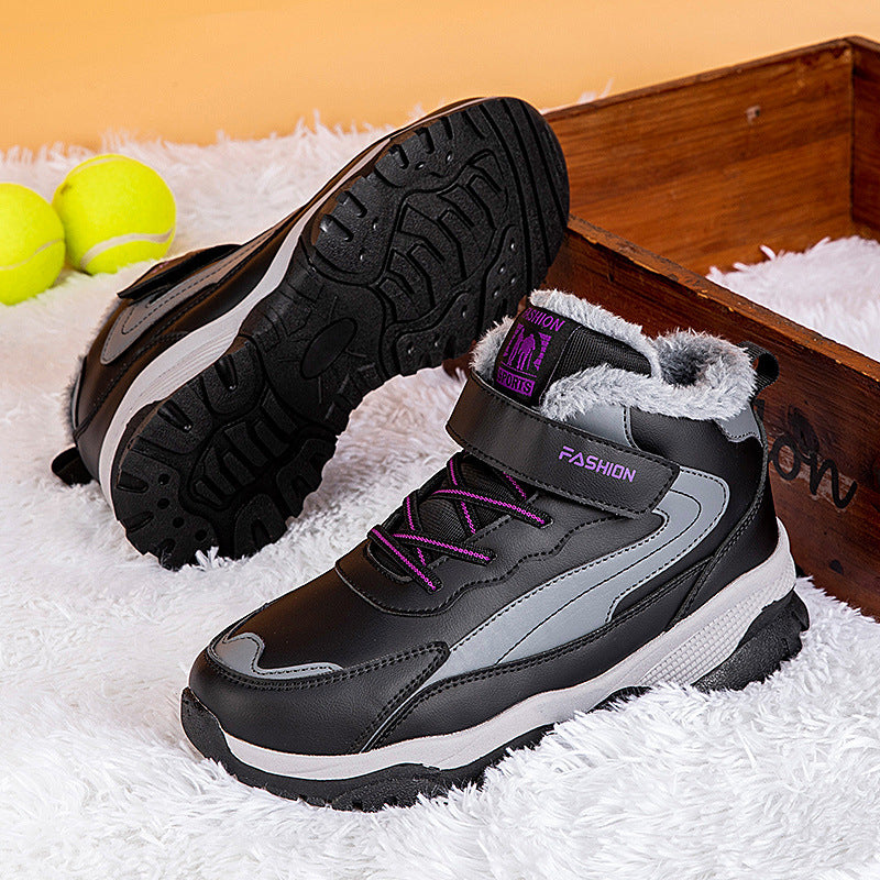 Street-wave Women Warm Lined Winter Boots With Slip Resistant Sole And Adjustable Velcro Strap
