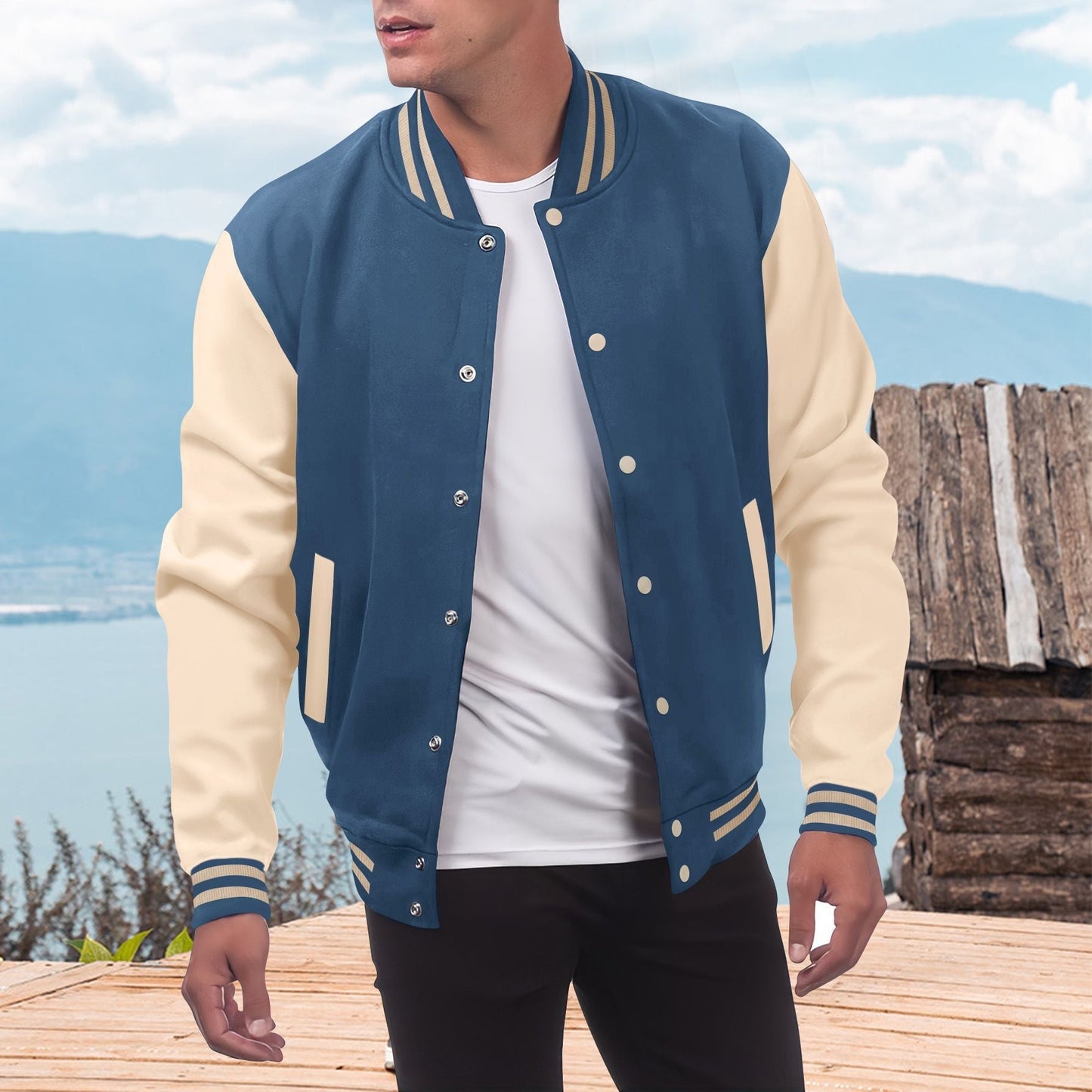 Street-Wave Men's Varsity Jacket Durable Breathable Materials For Everyday Streetwear