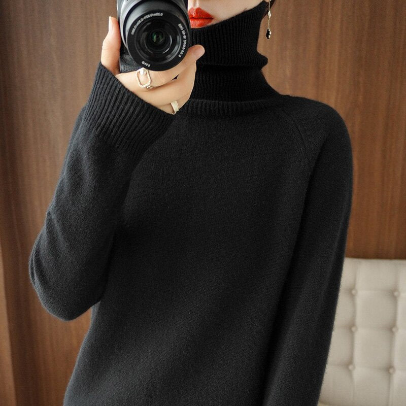Street-wave Womens Soft Knit Turtleneck Sweater For Cold Weather Cozy Warmth And Style
