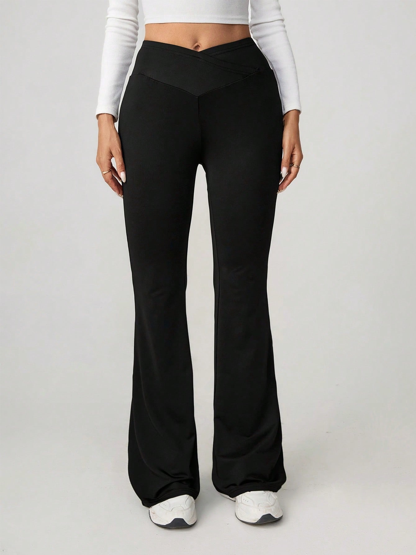 Street-wave Women High-Waist Wide-Leg Sport Pants With Elastic Waistband For All-Day Comfort