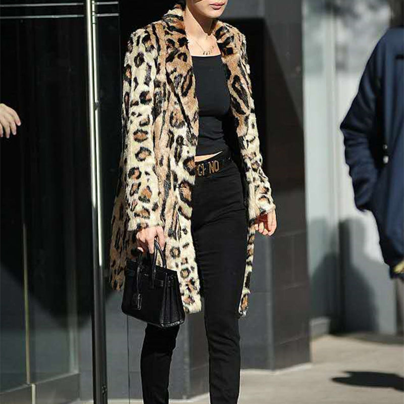 Street Wave Leopard Print Faux Fur Coat For Women Premium Warmth And Luxe Comfort