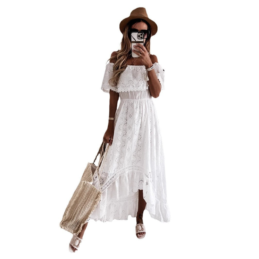 Street-Wave Off-Shoulder Lace Maxi Dress For Women