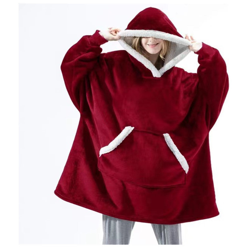 Streetwave Cozy Hoodie Poncho For Women With Soft Fleece Lining And Practical Pockets