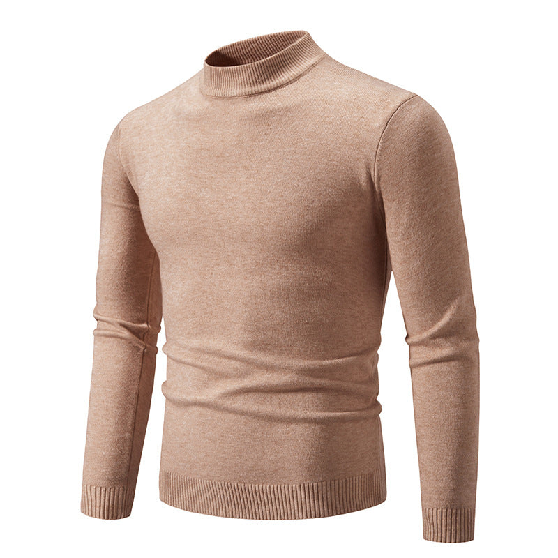 Streetwave Men's Fine Knit Sweater With High Collar And Elastic Cuffs Premium Breathable Cotton For Style Conscious Men