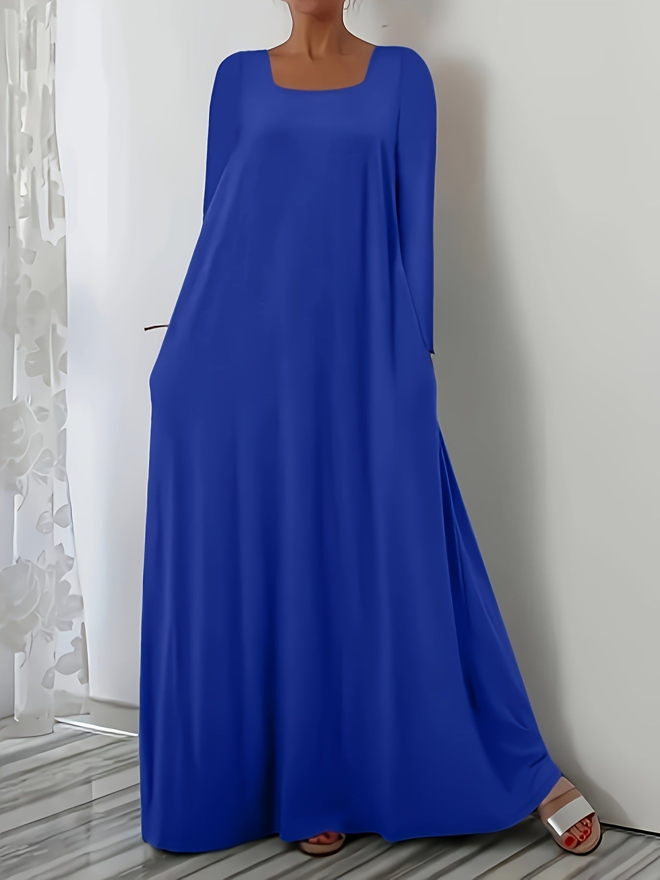 Street-Wave Wide Cut Maxi Dress With Pockets For Women Flowy Comfort Everyday Essential