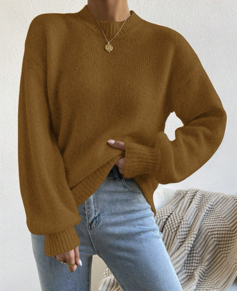 Streetwave Women's High Neck Knit Sweater With Structured Texture For Cozy Everyday Chic