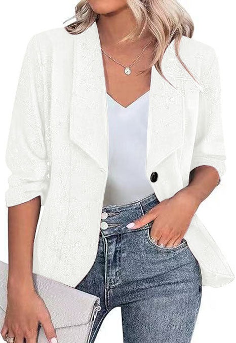 Street Wave Glitter Blazer Jacket For Women With Feminine Silhouette And Elegant Lapel