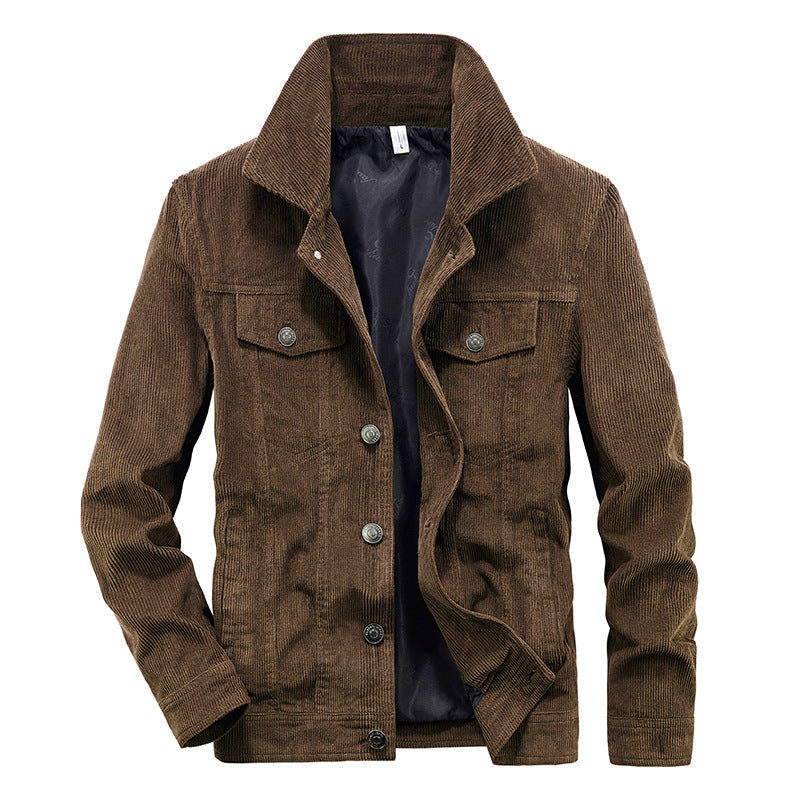 Street-wave Corduroy Jacket For Men Slim Fit Lightweight Versatile Urban Essential