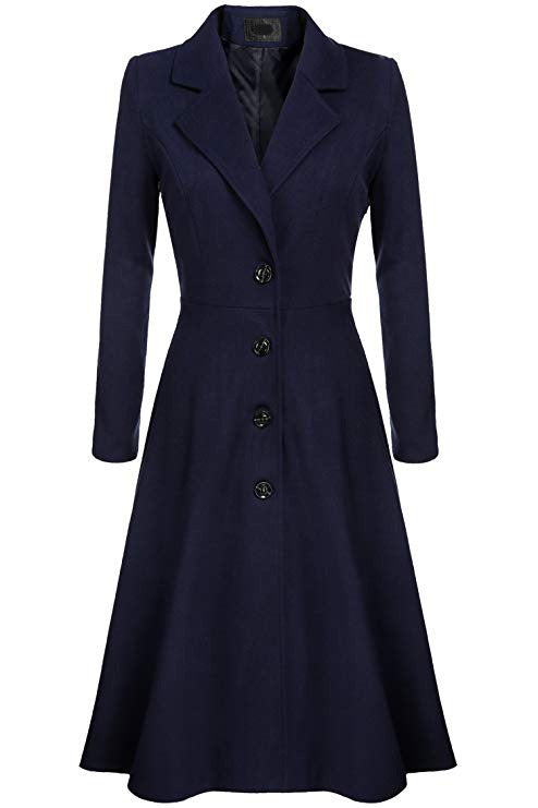 Streetwave Premium Womens Elegant Wool Coat With Tailored Fit Long Sleeves For Classic Winter