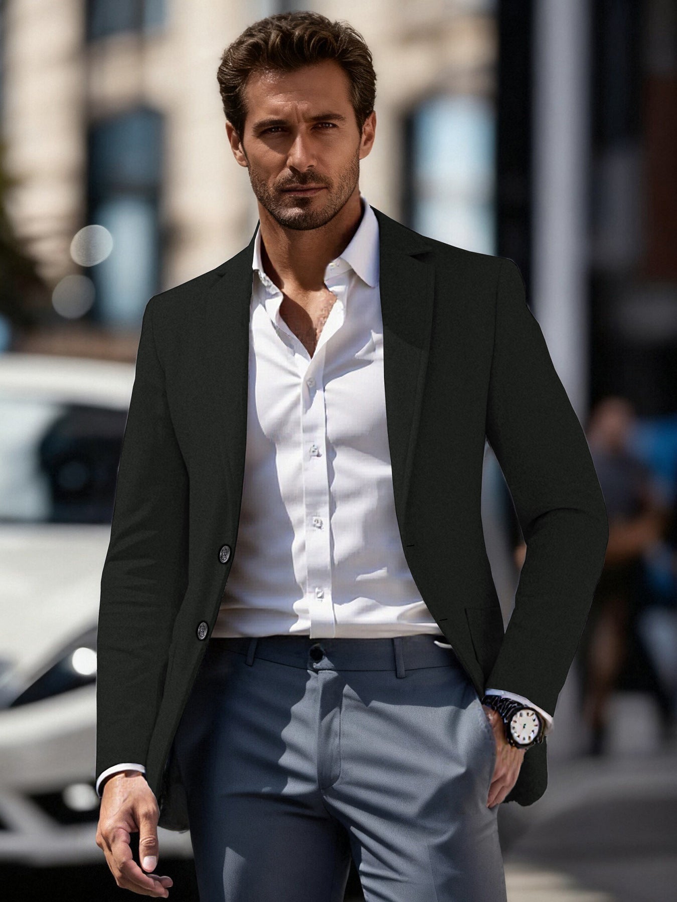 Street Wave Slim Fit Mens Business Blazer Elegant Tailored Jacket For Modern Professionals