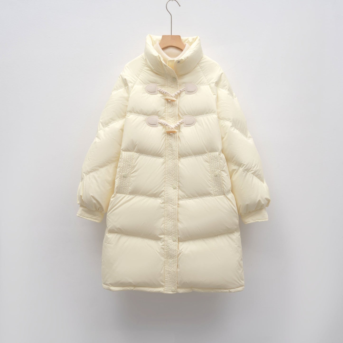 Street-Wave Women Duffle Long Puffer Coat With Toggle Closures For Cold Winter Days Warm And Cozy