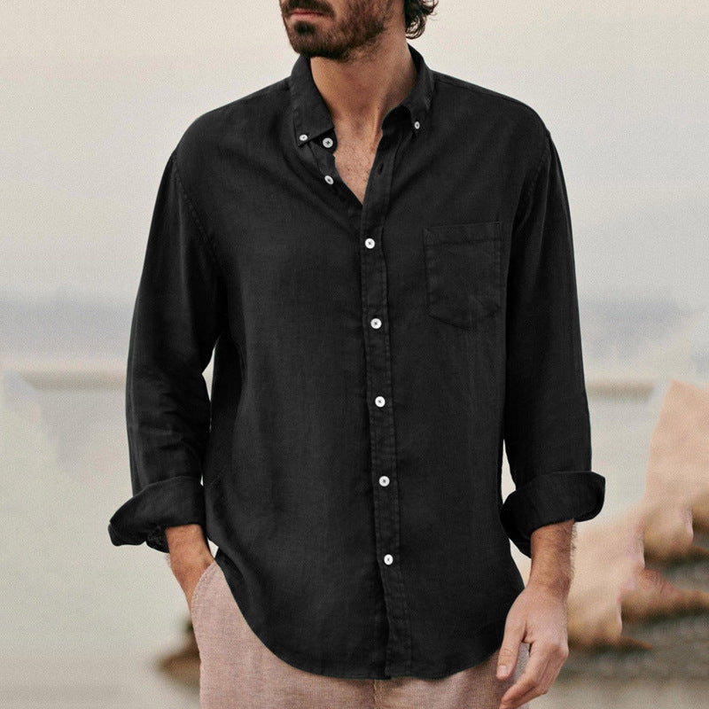 Street Wave Mens Lightweight Linen Shirt Breathable Summer Comfort For Stylish Men