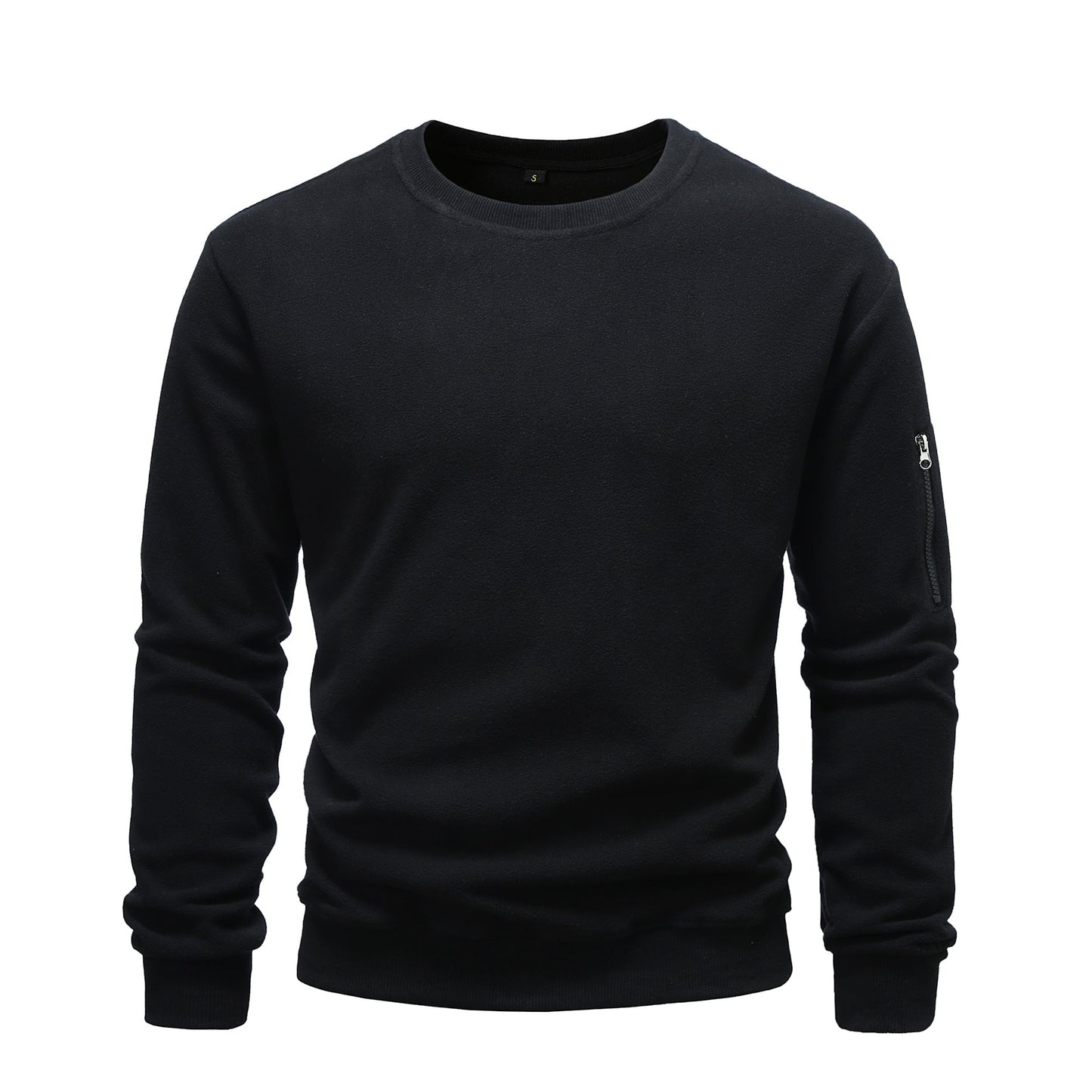 Street-wave Men's Cozy Fleece Pullover With Zipper Pocket For Everyday Comfort And Warmth