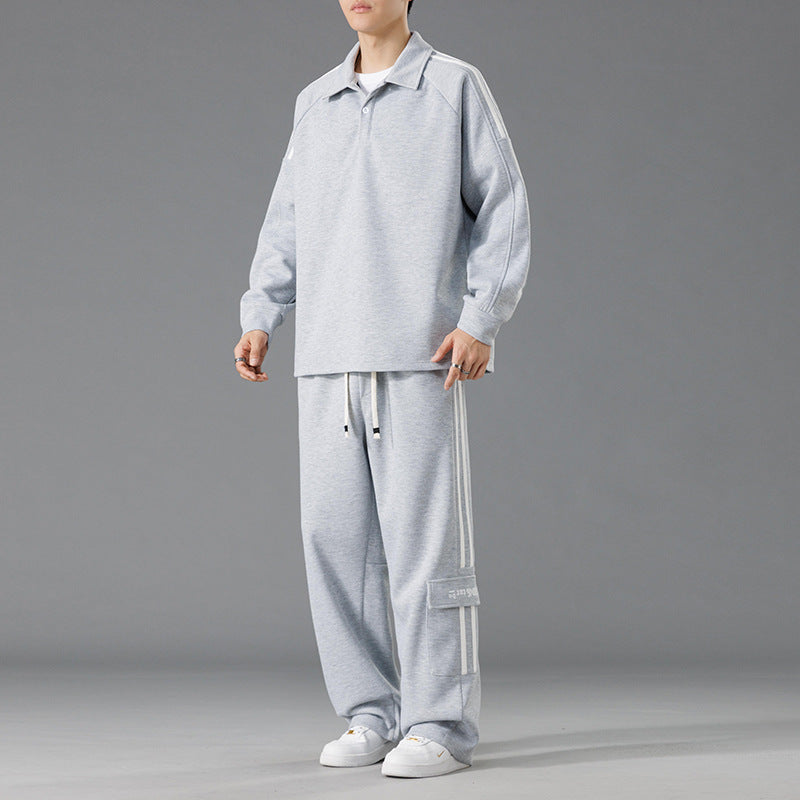 Street-Wave Men's Athletic Leisure Set With High Collar And Practical Pockets For Premium Comfort