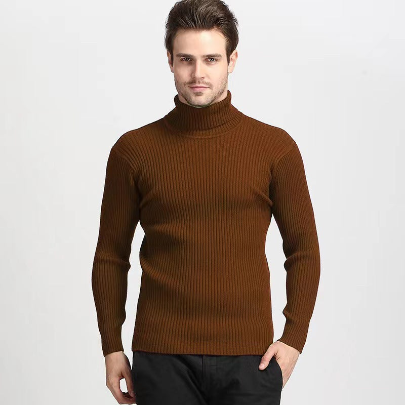 Streetwave Mens Fine Cotton Turtleneck Sweater With Structured Rib Texture For Modern Men Premium Comfort