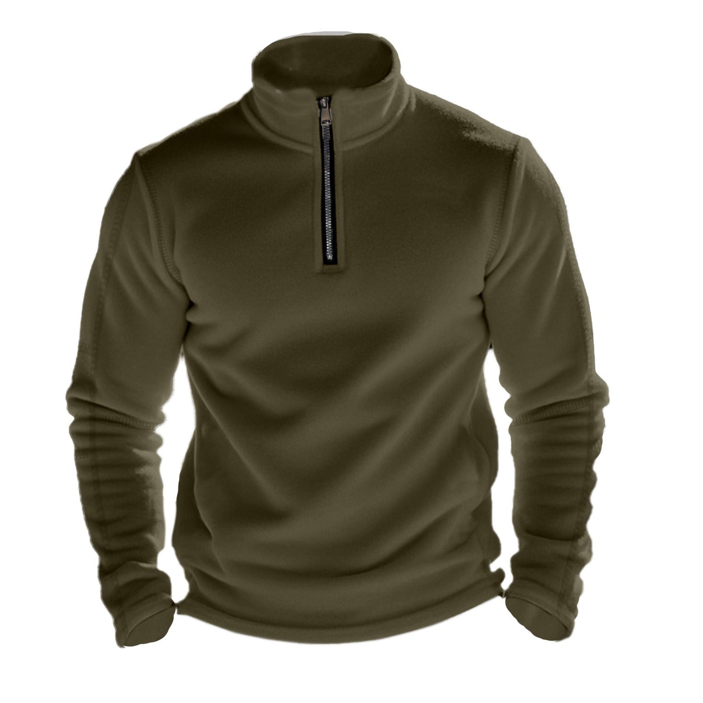 Street-wave Mens Fleece Pullover With Stand Collar Warm Comfortable Breathable Half Zip