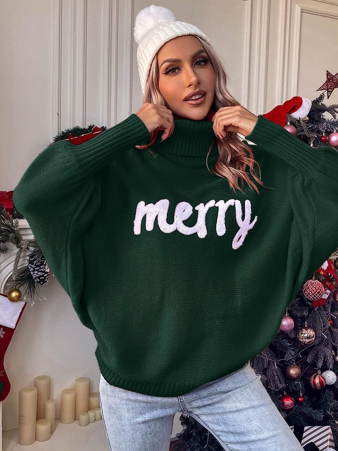 Street-wave Womens Oversized Turtleneck Sweater For Winter Warmth And Cozy Comfort