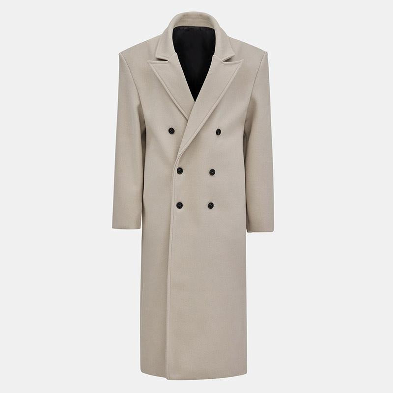 Men's Long Elegant Double Breasted Coat Streetwave For Style Conscious Men Timeless Outerwear
