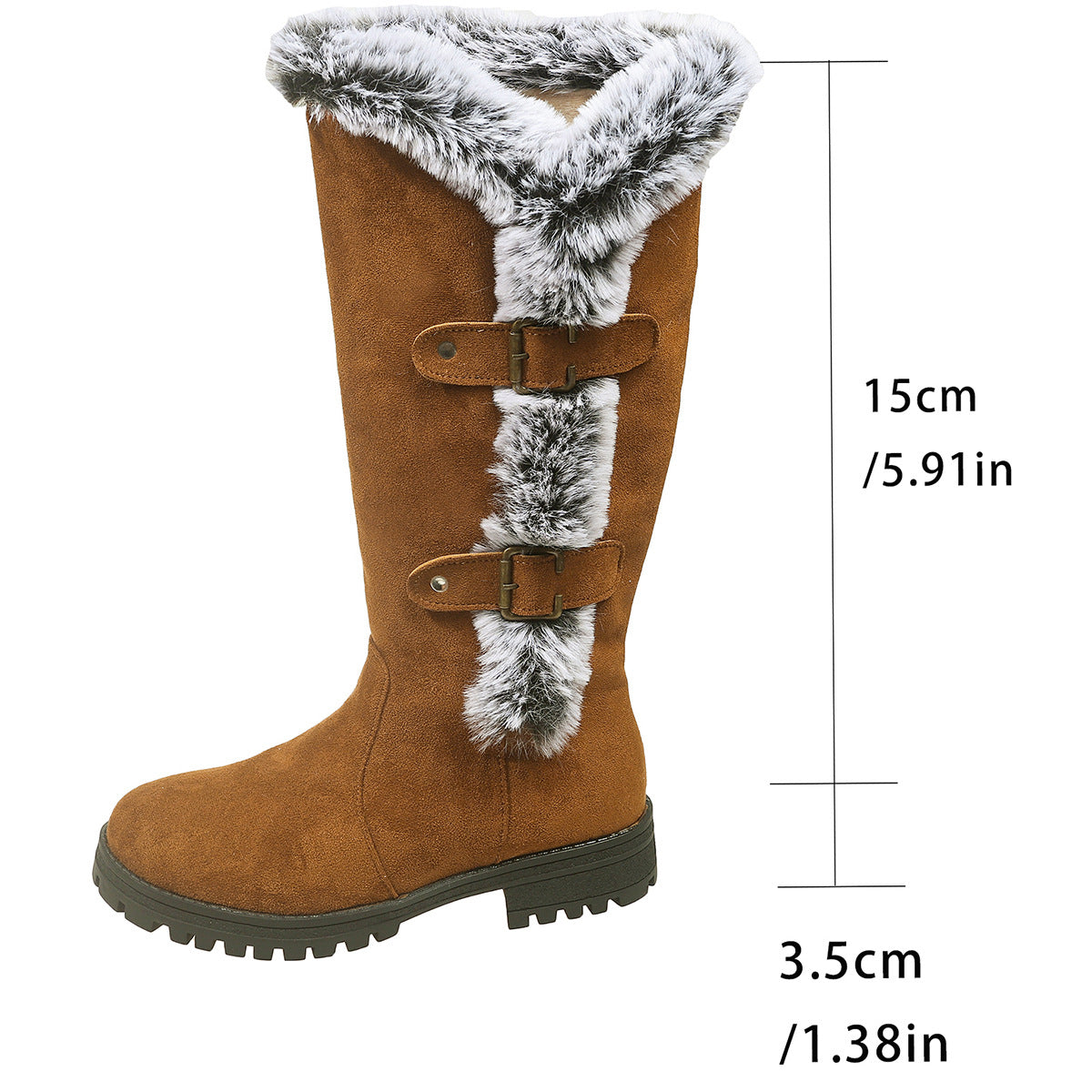 Streetwave Women Winter Boots With Plush Fur Trim And Non Slip Sole For Cozy Warmth