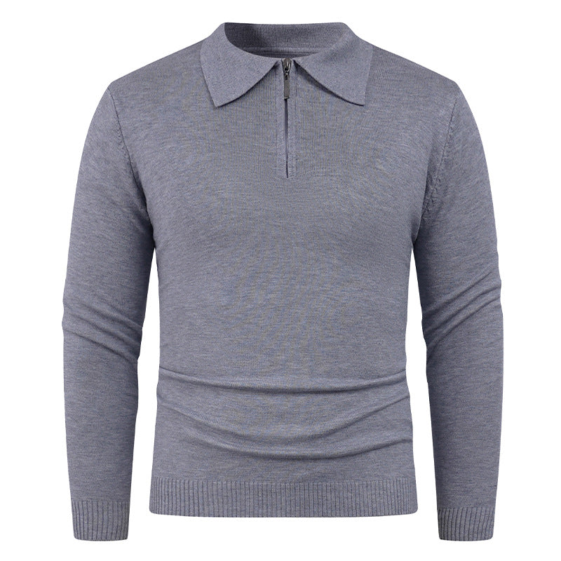Streetwave Mens Knit Pullover Half Zip Collar Ribbed Texture Premium Cozy For Men