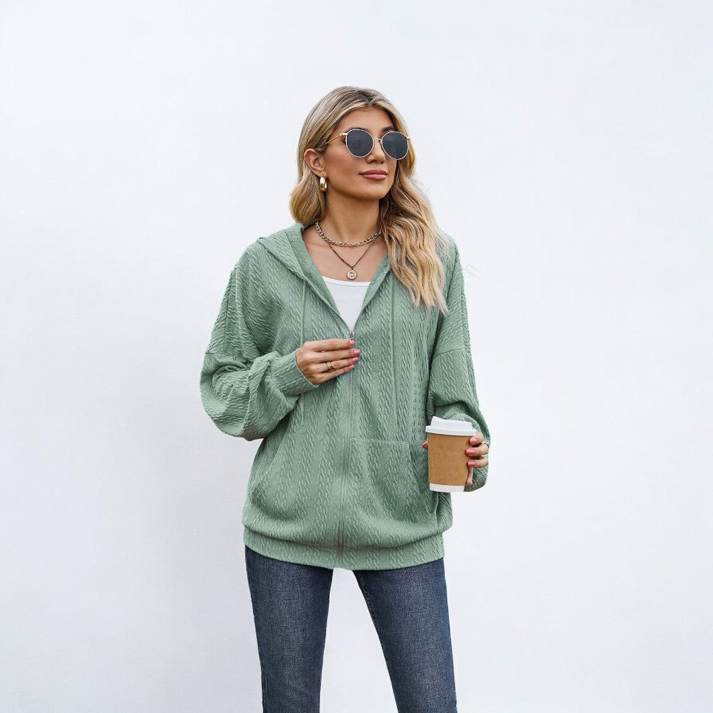 Street Wave Cozy Knit Hoodie for Women with Soft Comfort Oversized Fit and Flattering Style