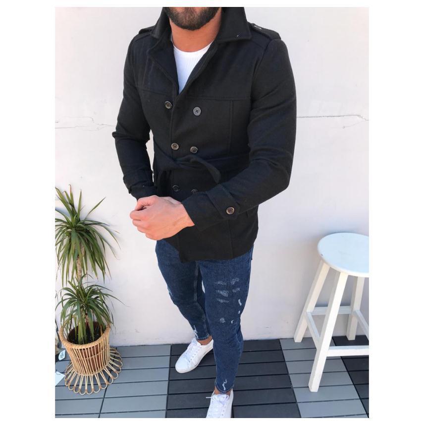 Streetwave Men Double Breasted Coat Warm Winter Outerwear For Modern Gentleman Everyday