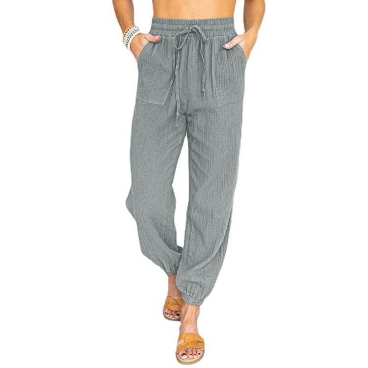 Street Wave Womens Lightweight Breathable Lounge Pants With Elastic Waist And Side Pockets