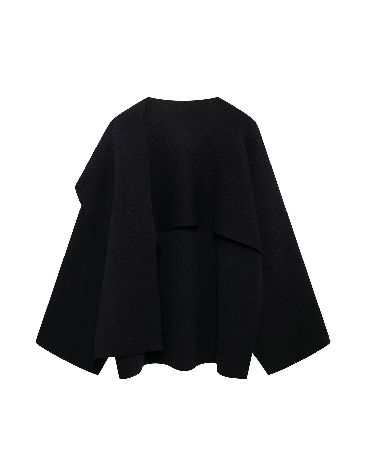 Street Wave Knit Shawl Coat With Draped Scarf Detail For Women Elegant Cozy Warmth