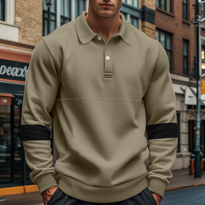 Street-Wave Men's Sporty Pullover With Contrast Stripes, Breathable Cotton Comfort For Style-Conscious Men