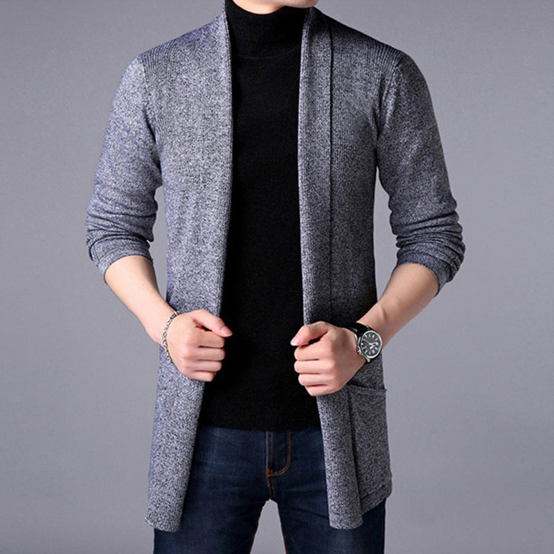 Street-wave Men's Open-Front Cardigan With Pockets, Breathable Cotton Knitwear For Everyday Comfort
