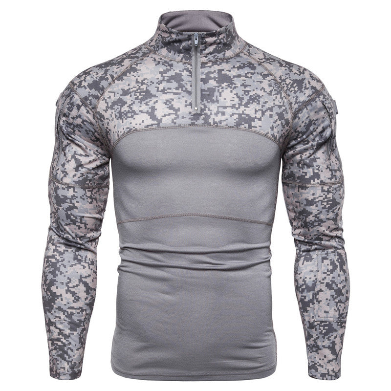 Street Wave Men's Functional Shirt With Stand Up Collar And Zip Breathable Performance Top For Athletes