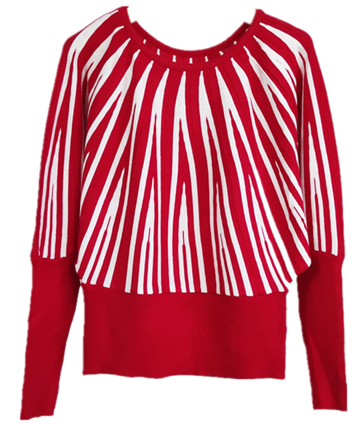 Street Wave Womens Striped Knit Sweater Soft Cozy Comfort Loose Fit for Modern Style