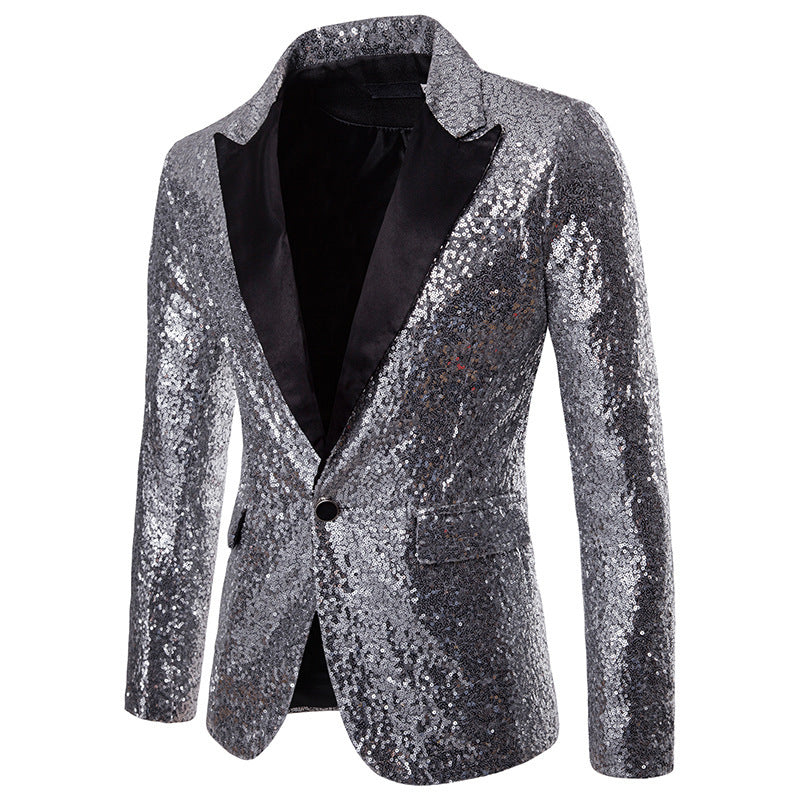 Mens Glitter Sequin Festive Blazer With Elegant Cut Streetwave Party Glam Jacket For Men