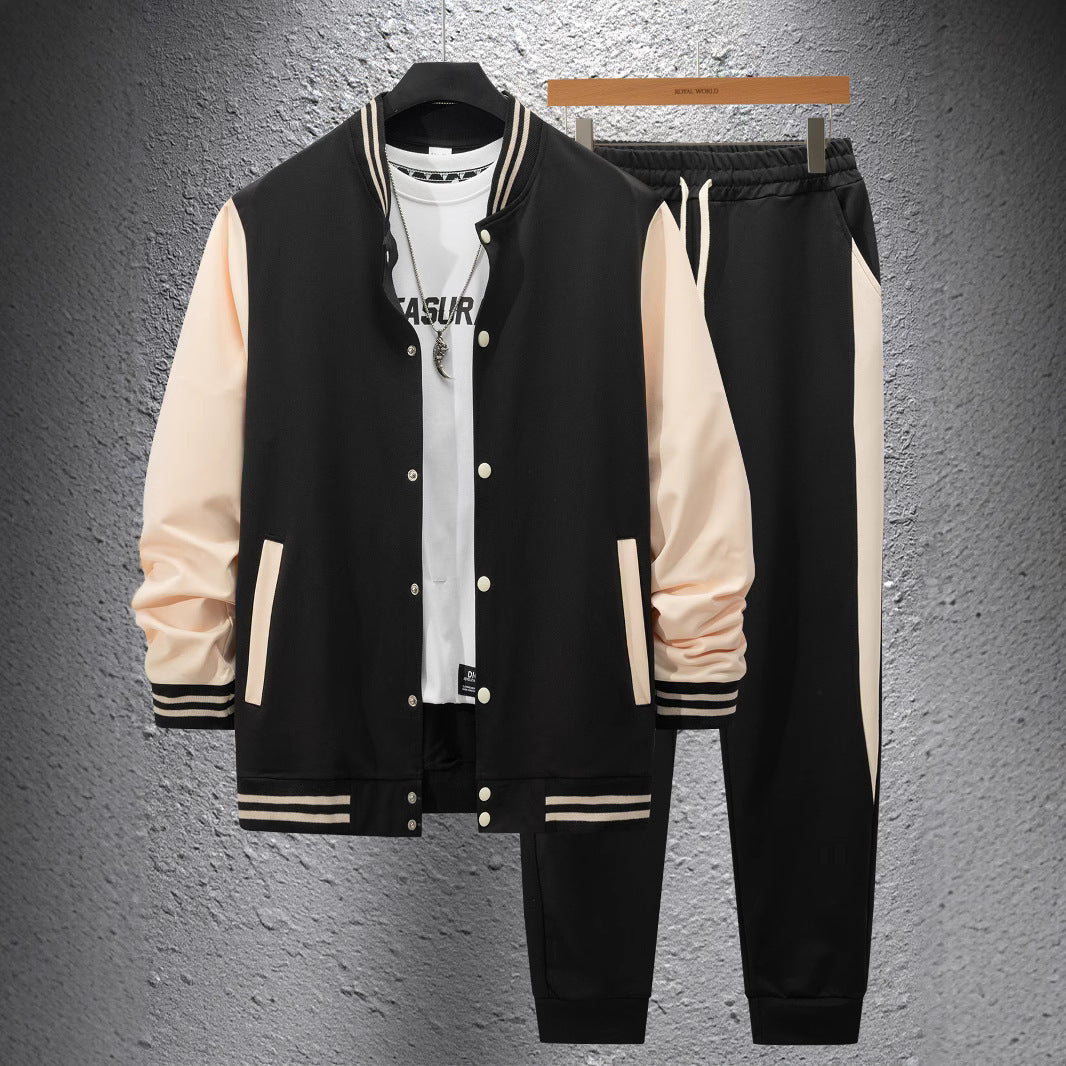 Mens Sweat Suit Set Street-Wave Premium Sport Tracksuit With Striped Details For Men