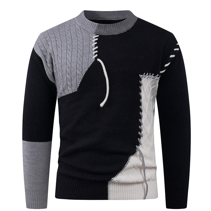 Streetwave Mens Asymmetric Cable Knit Sweater Pullover For Modern Fashion Everyday Style