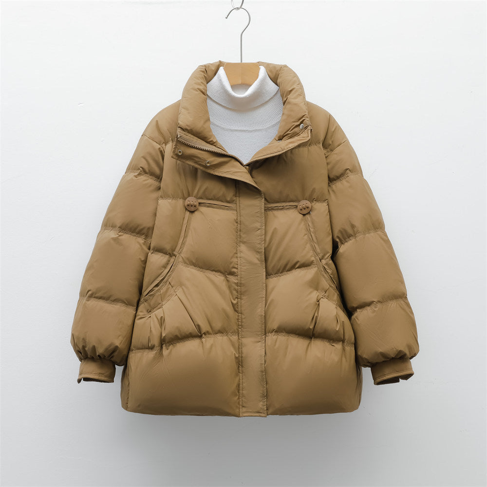 Streetwave Women's Puffer Winter Coat With High Collar For Cozy Warmth And Practical Pockets