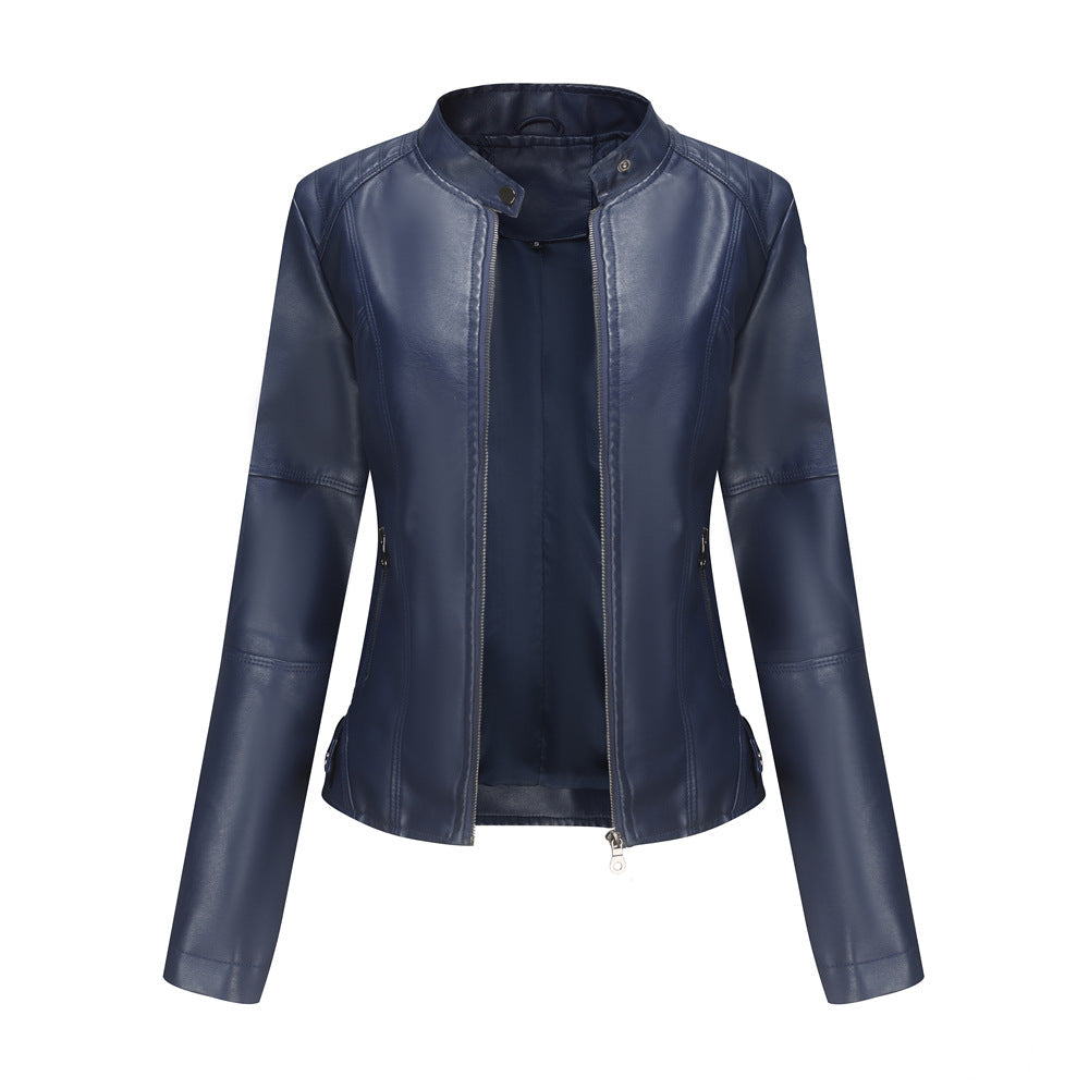 Streetwave Women Leather Jacket With Quilted Shoulders Timeless Style Cozy Comfort For Outdoors