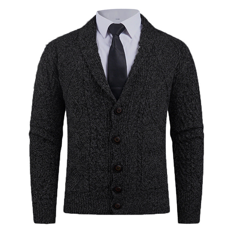 Mens Cable Knit Cardigan With Shawl Collar Street-wave Premium Comfort For Stylish Professionals