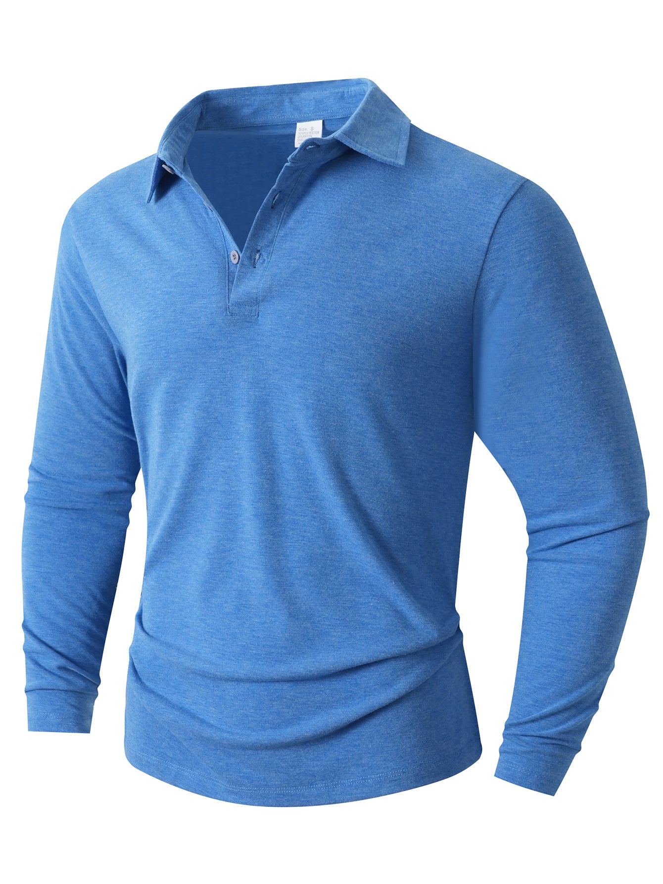 Street Wave Mens Long Sleeve Polo Shirt With Modern Fit For Everyday All Day Comfort