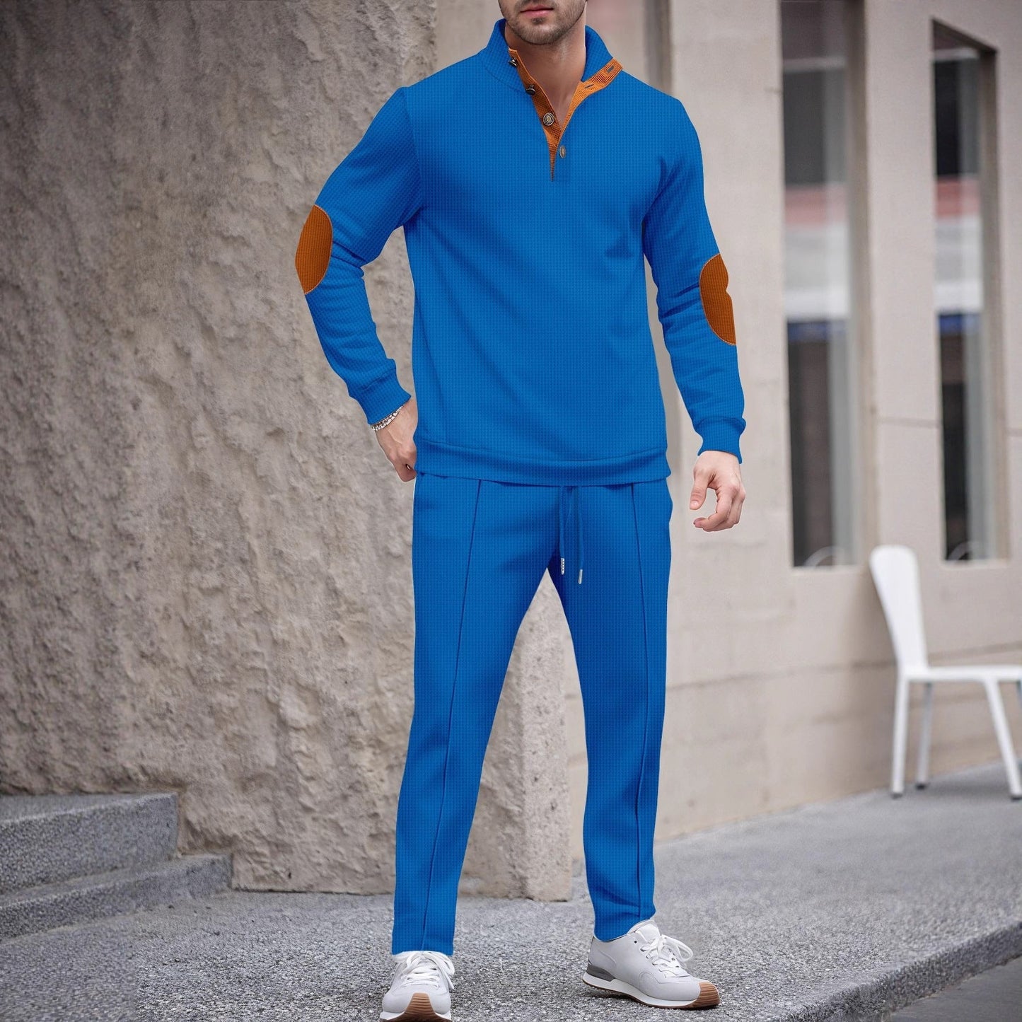 Mens Tracksuit Street-wave Modern Cut With Elegant Contrast Details For Active Men
