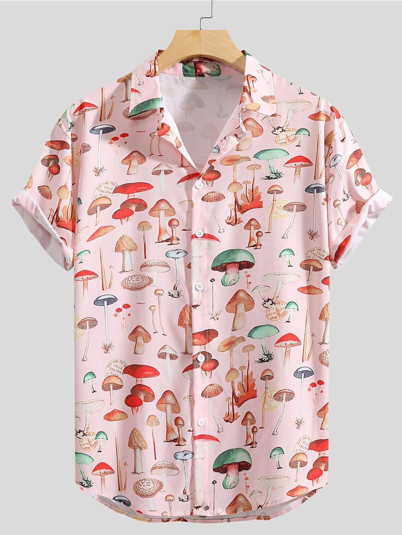 Streetwave Mushroom Print Shirt For Men Breathable Cotton Blend Comfortable Fit Casual Style