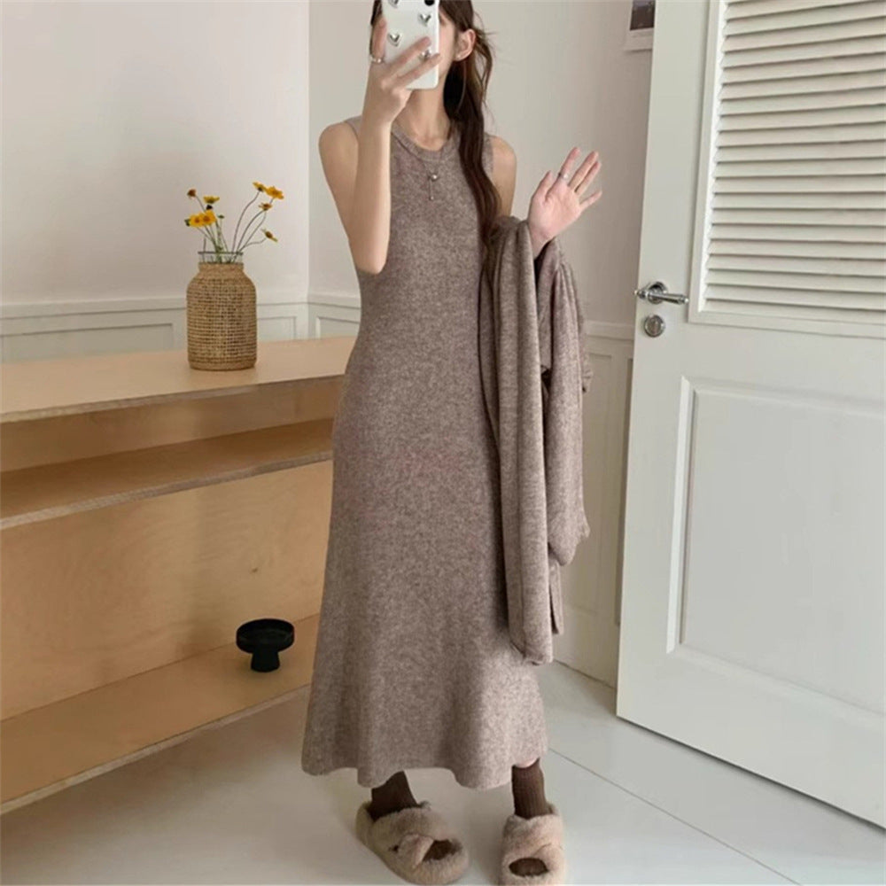Streetwave Womens Maxi Knit Dress With Relaxed Fit And Long Sleeves For Elegant Everyday Wear