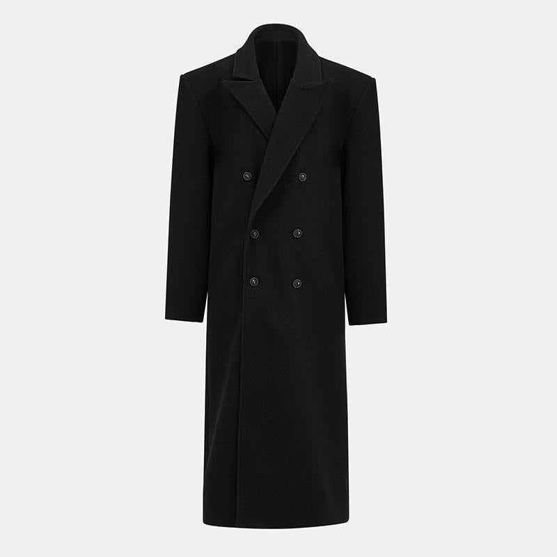 Men's Long Elegant Double Breasted Coat Streetwave For Style Conscious Men Timeless Outerwear