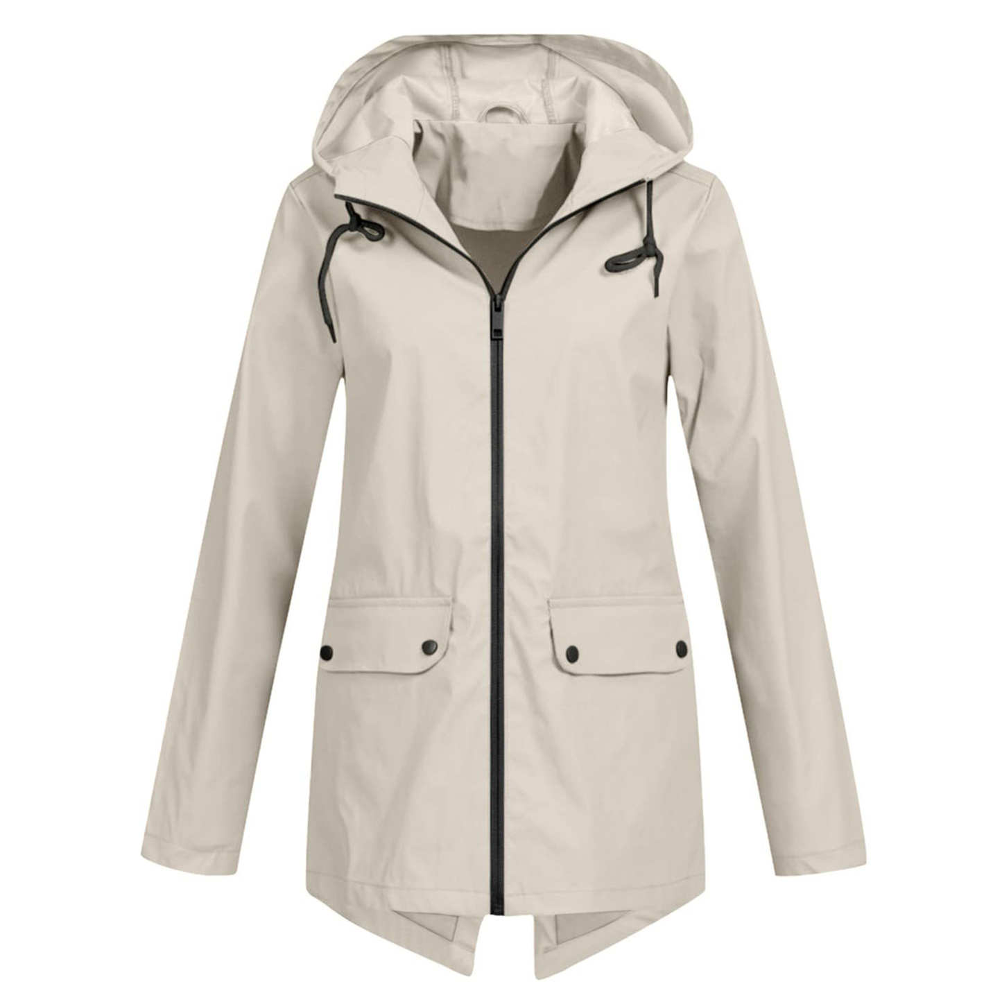 Street Wave Hooded Waterproof Rain Jacket For Urban Commuters With Adjustable Hood