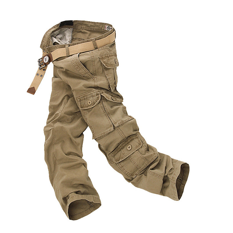 Street-Wave Men's Cargo Pants with Adjustable Waistband and Multiple Pockets for Outdoor Enthusiasts