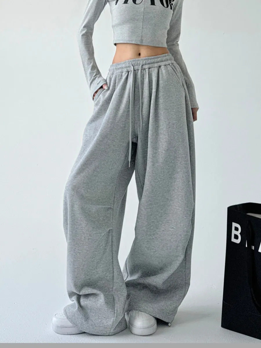 Street-wave Women Wide-Leg Joggers Ultra Comfortable Loose-Fit Sweatpants For Casual Athleisure