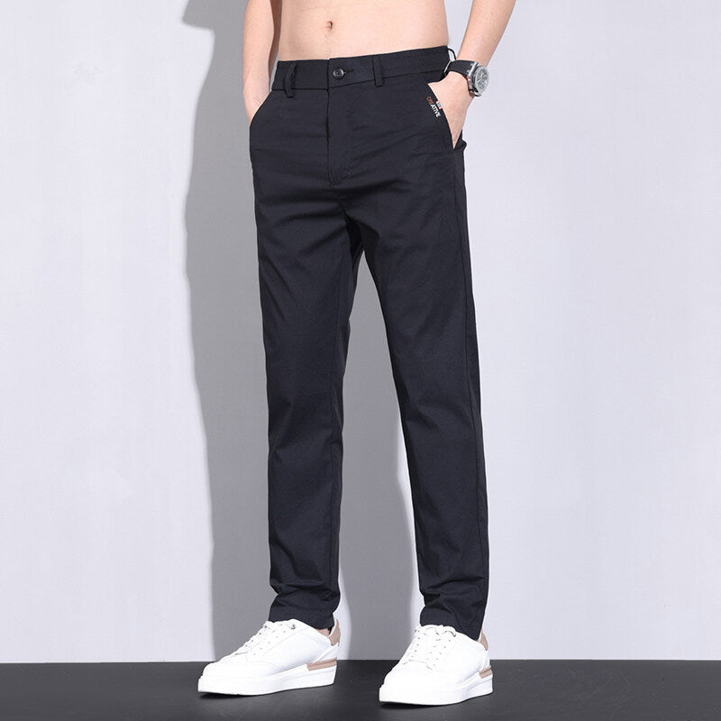 Streetwave Mens Stretch Chinos With Elastic Waistband Breathable Fabric And Side Pockets